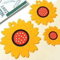 Tapete antideslizante para el hogar, soporte para olla caliente de girasol, resistente al calor, tapete para cuenco grueso, almohadilla para sartén antiescaldado de dibujos animados, encimera, 3 uds. - details 2