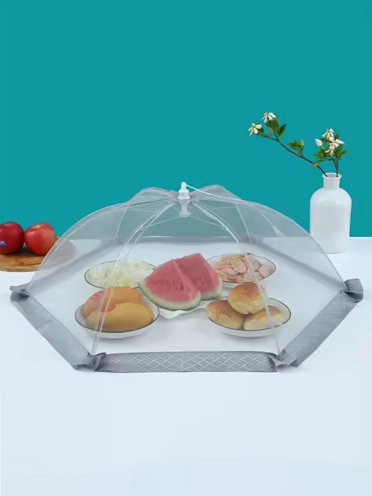 Tienda plegable para comida, mesa de comedor reutilizable con cubierta de malla, red para comida casera, barbacoa al aire libre, accesorios para picnic - 1