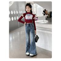 Pantalones Vaqueros para Niñas Primavera 2024 Nuevos Pantalones Acampados para Niños Medianos y Grandes Moda de Ocio Casual para Primavera y Otoño - details 19