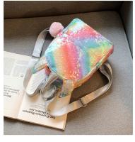 Unicornio mochila escolar, portátil, casual, niñas, colorido fresco, bola de piel lindo, lentejuelas bolsa de hombro - details 2