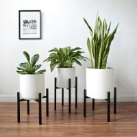 Soporte de flores de Cruz de Hierro, moderno y minimalista, para balcón, planta verde - details 0