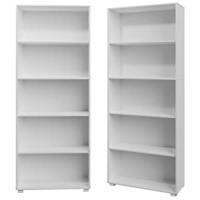 libreria biblioteca estantería de madera interior dormitorio blanco 5 estantes mueble almacenaje