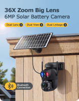 Cámara Solar SHIWOJIA 6MP Zoom 36X Seguridad Nocturna Rastreo Humano WIFI Batería Lente Doble - details 1