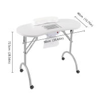 Mesa de manicura plegable con succión mesa de uñas portátil con ventosa para uñas, rueda, bolsa para polvo - details 3
