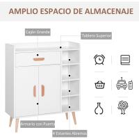Aparador Buffet Armario Gabinete Consola Mueble Multiusos de Comedor Salón Baño Pasillo 80x29.5x96cm - details 3