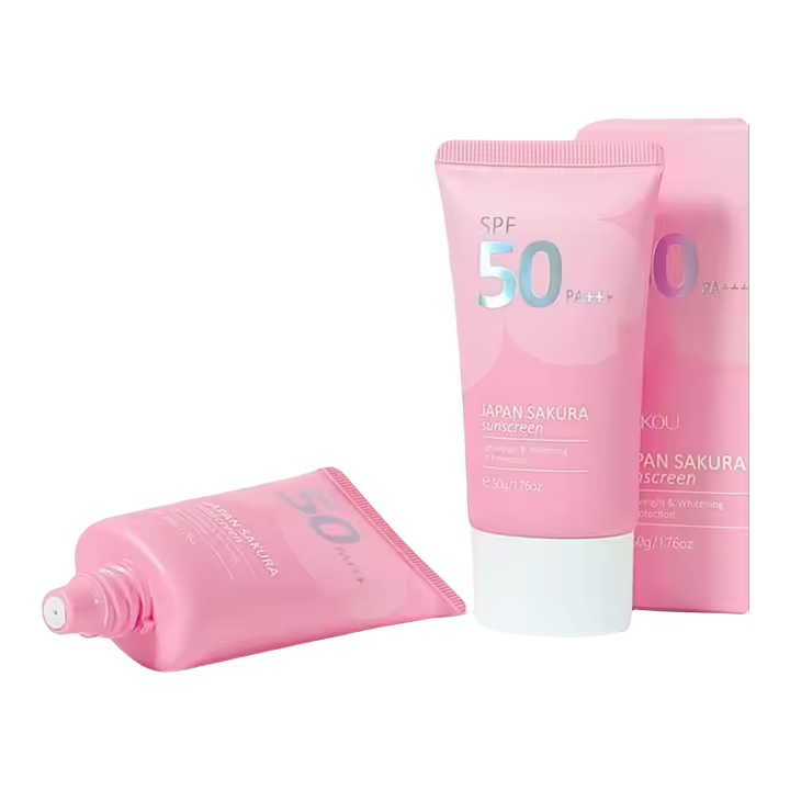 Loción de protección solar Cherry Blossom, crema facial hidratante blanqueadora, protección UV, ligera, no grasa, 50 g, 1/2 unidades - 1