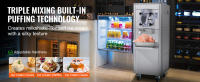 SucceBuy Máquina de Helados Comercial, 18 L/H, 1600W, Sabor Único, Cilindro de Acero Inoxidable de 6L, Limpieza Automática, Panel LED, para Restaurantes y Snack Bars - details 1