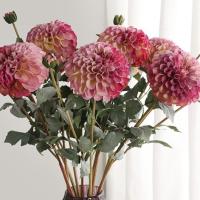 Rama de crisantemos artificiales de 80cm, 2 cabezas, simulación de tacto Real, flores de Dalia, arte Floral, flores falsas de seda hechas a mano - details 4