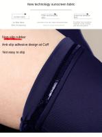 Mangas de protección solar de fibra para hombre verano, 100% spandex de alto estiramiento de color sólido, guantes de deportes al aire libre antideslizantes de refrigeración, cubiertas de dos dedos para ciclismo, pesca, conducción, uso de teléfono - details 4