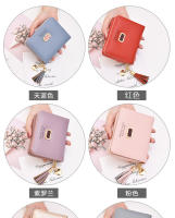 Cartera para mujer estilo corto estudiante versión coreana lindo monedero plegable 2025 nuevo estilo fresco tarjetero cartera Combo - details 6