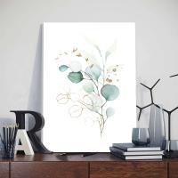 Cuadros de Pared Nórdicos de Agua Colorida en Lienzo con Marcos y Hojas de Planta Sage Verde 3pcs Decoración Moderna para Habitación Arte de Pared con Imágenes de DHROOM Material de Lienzo Sin Marco - details 9