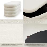Taburete Almacenaje Bouclé, Carga: 120 kg, MDF, Puff Almacenaje, Taburete Dormitorio, Reposapies Puff, Zapatero Entrada Recibidor, Asiento Acolchado, Ideal Salón Hogar - 42 x 47 cm Crema - details 35