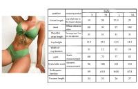 Nuevo conjunto de bikini de alta elasticidad verano 2025, sexy de dos piezas con cordones de color sólido para mujer, traje de baño de playa - details 0