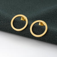 Pendientes Redondos De Acero Inoxidable Para Mujer Color Oro Estilo Geométrico Joyería De Moda Para Fiestas Regalo De Cumpleaños - details 4
