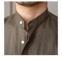 Camisa de Lino para Hombre Verano 2025 Cuello Henley Elegante Manga Larga Transpirable - details 18