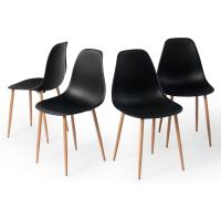 Juego de 4 sillas de comedor con asiento y respaldo suaves, con patas de metal macizo, para sala de estar, dormitorio, cocina o comedor, ante marrón - details 37