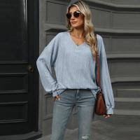 Top para mujer, camiseta holgada lisa con cuello en V, ropa popular coreana elegante de liquidación, años 90 - details 13