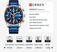 Reloj de Negocios Impermeable de Cuarzo CURREN 8351 Correa de Acero Inoxidable - details 2