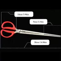 Pinzas multifunción de acero inoxidable con mango rojo, mandíbula dentada antideslizante, abrazadera de dientes antideslizante, plástico Extra largo - details 15