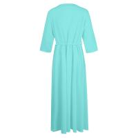 Vestido de Verano para Mujer 2024 Moda Casual con Cuello de Corbata Mangas 3/4 Botón de Cierre - details 17