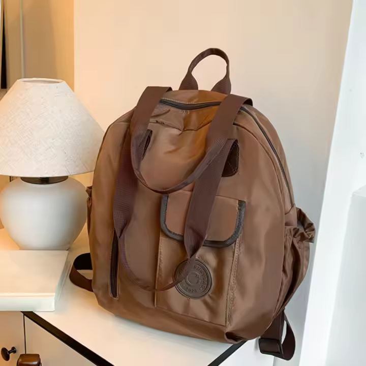 Mochila de nailon para natación de estilo coreano, bolso de hombro de forma redonda de nailon de Color sólido, bolso de mano con diseño de nicho, bolso de viaje para Fitness - 1