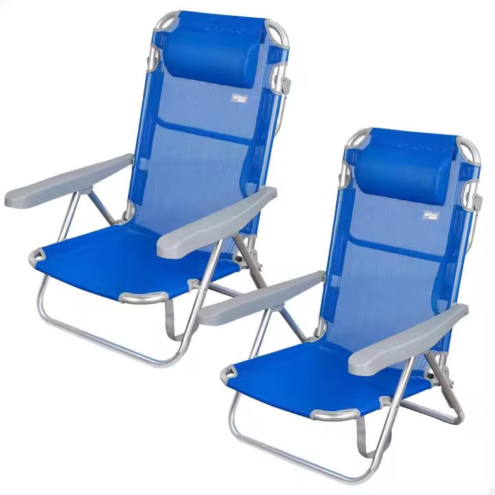 Set 2 Sillas Pleg Alu 5pos 60x47x83cmc/cojin-flamenco - 1