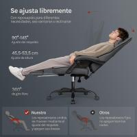Silla de Oficina de Metal con Respaldar y Soporte Lumbar Asiento Amplio y Lleno de Cojín, Diseño de Malla Gris, GS11gr - details 41
