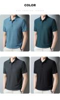 Camiseta de manga corta de seda helada con agujeros de malla para hombre de alta gama, polo transpirable con solapa, ropa de marca, novedad para el verano - details 9