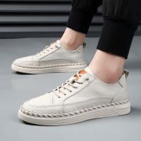 Primera capa de cuero de vaca zapatos de los hombres zapatos de cuero 2025 de los hombres de cuero genuino hechos a mano zapatos casuales de un pedal de cuero suave suela suave zapatos Doudou. - details 34