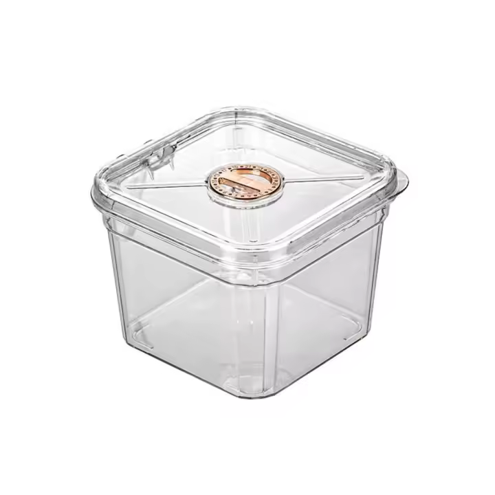 Cuenco de pescado dorado de escritorio cuadrado/rectangular, cuenco Betta transparente a prueba de polvo, resistente a roturas con tapa y asa, tanque de tortuga - 1