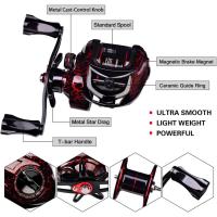 Caña de pescar telescópica de fibra de carbono de 7 pies con combo de carrete giratorio/baitcasting, mar, agua salada, agua dulce, agua dulce, hielo, lubina, juego de - details 4