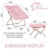 Silla de Comedor Grande y Plegable de Piel Sintética Suave Diseño de Luna para Dormitorio, Sala de Estar, Habitación - details 9