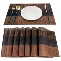 Mesa de vinilo tejida, estera aislante de PVC y bambú, adecuada para mesa de cocina, 8 unidades por grupo - details 0