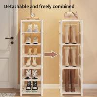 Organizador de zapatos de pared, estante estable que ahorra espacio para zapatillas y zapatos, gabinete de plástico apilable - details 5