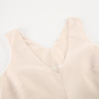 Conjunto de Top y pantalones cortos con cuello en V para mujer, traje de dos piezas para el lugar de trabajo, color caqui, para ir al trabajo - details 4