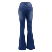 Vaqueros acampanados azules de cintura alta para mujer, pantalones de moda - details 3