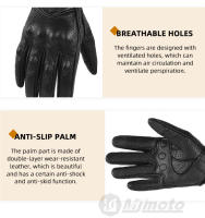 Guantes de Motocicleta de Cuero Vintage MJMOTO Protección de Carcasa Dura Cómodos y Transpirables - details 13