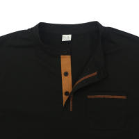 Hombre manga corta henry camiseta hombre cuello redondo patchwork body - details 25
