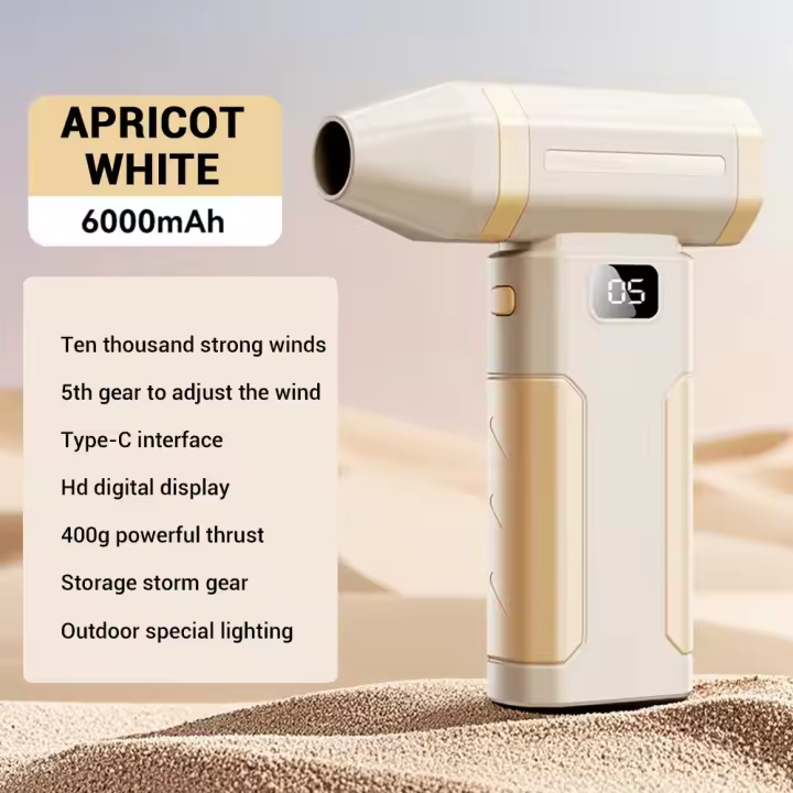 Mini ventilador Turbo Jet de 450000RPM, lámpara de iluminación con pantalla LED, potente soplador de aire, Motor sin escobillas de alta velocidad, soplador de polvo eléctrico - 1