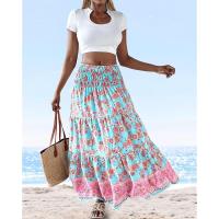 Vestido largo holgado con estampado y cintura elástica para mujer, verano 2025 - details 19