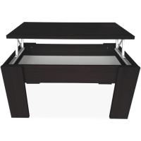 Mesa de Café Elegante Estilo Wengue 90cm de Ancho 50cm de Fondo 46/57cm de Altura - details 0
