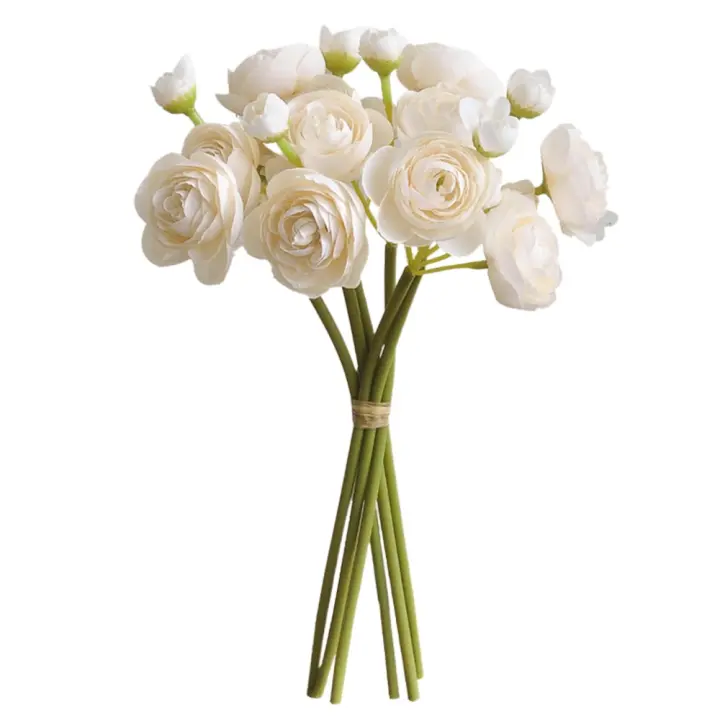Ramo de flores artificiales multicolores, pétalos de seda, accesorios para fotos, flor de simulación, adorno de 24 cabezas, arreglo floral - 1