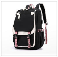 Mochila para Niñas  Mochila de Día al Aire Libre con Puerto de Carga USB 21 Litros Negro Rosa - details 19