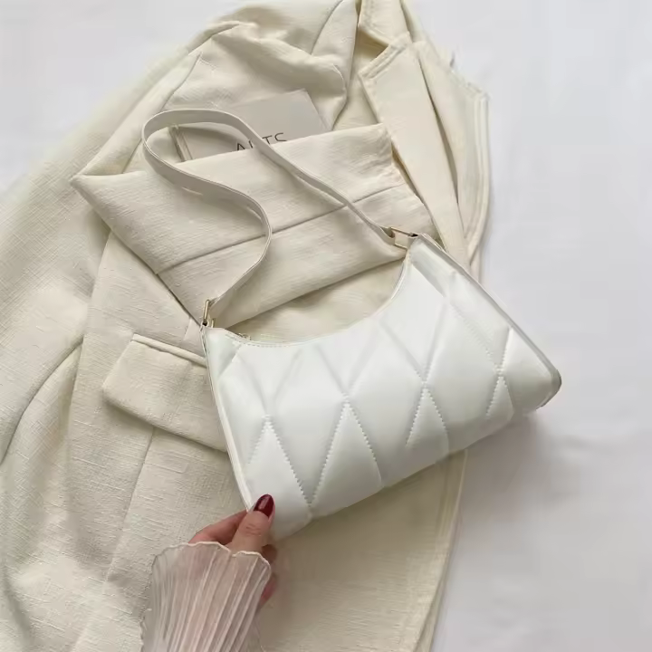Bolso de hombro a la moda para mujer, bolso de cuero PU para axila, bolsos de Color sólido, bolsos de ocio para ir al trabajo, bolsos con asa pequeña, bolso de mano con cremallera a la moda - 1