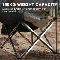 Silla de Camping Alta de 150kg Plegable, Resistente, Silla de Jardín con Bolsillo y Vasos - details 23