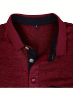 Camisa de manga corta para hombre, camisa de solapa con botones, bolsillo en el pecho, color sólido, a la moda - details 43
