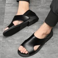 Sandalias antideslizantes para hombre, chanclas informales de cuero, cómodas, para la playa, para exteriores, para verano, 2024 - details 2