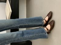 Francés retro hebilla de una palabra Mary Jane zapatos boca ligera cabeza cuadrada tacón grueso solo zapatos pequeños zapatos de cuero - details 11