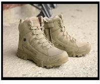 Botas de Combate de Desierto 2024 Zapatos de Trabajo de Cuero para Hiking al Aire Libre - details 10