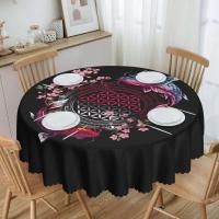 Mantel circular mandala, flor de loto de la vida, impermeable, resistente al aceite, 60 pulgadas, forma geométrica sagrada - details 17